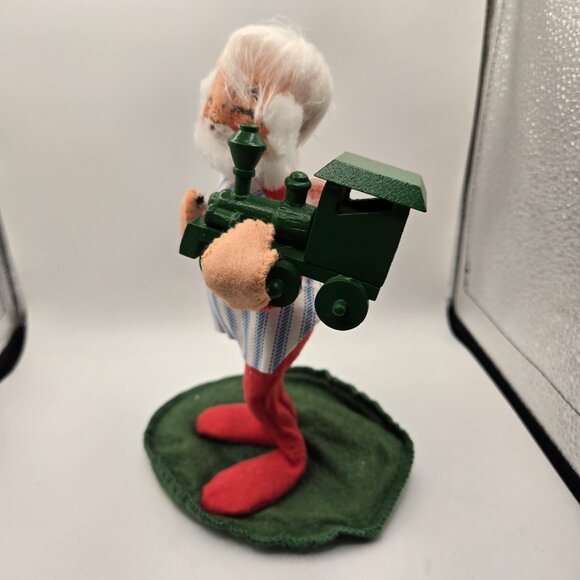 Vintage 1989 Annalee 6" Smiling Santa Claus Workshop Painting Train - Picture 3 of 7
